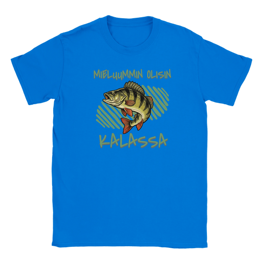 Mieluummin Olisin Kalassa - Ahven - Miesten T - paita - Mun Paita