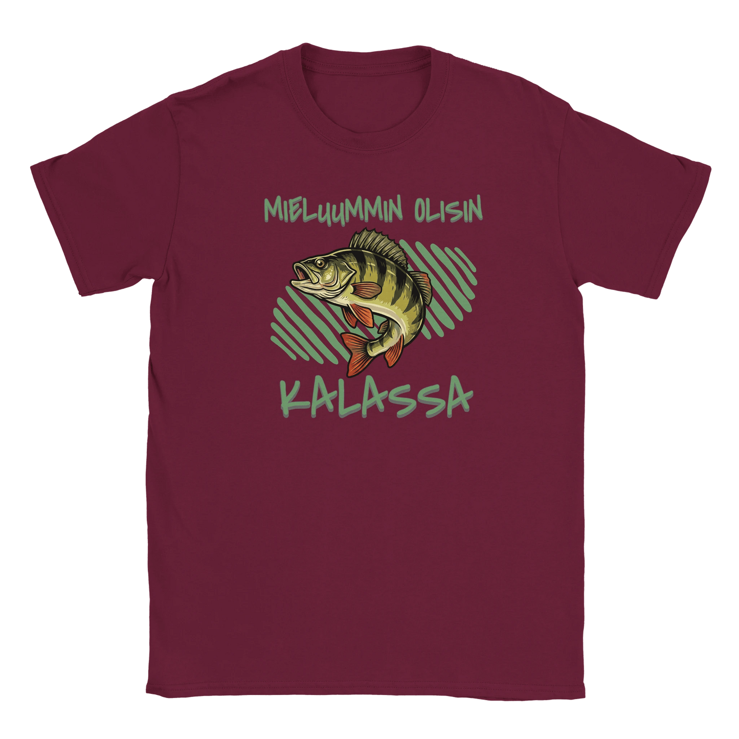 Mieluummin Olisin Kalassa - Ahven - Miesten T - paita - Mun Paita