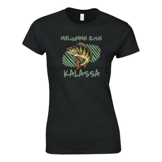 Mieluummin Olisin Kalassa - Ahven - Naisten T - paita - Mun Paita