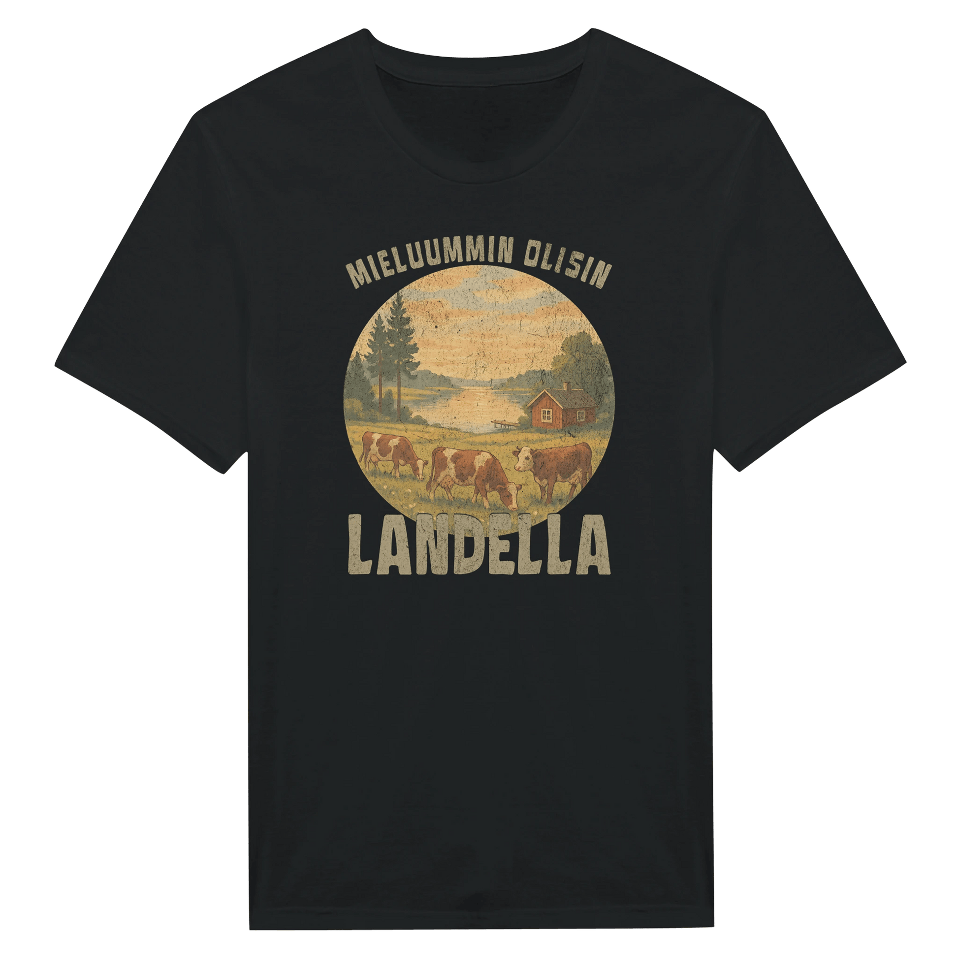 Mieluummin Olisin Landella 2 - Miesten T - paita - Mun Paita