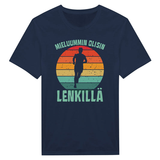 Mieluummin Olisin Lenkillä - Miesten T - paita - Mun Paita