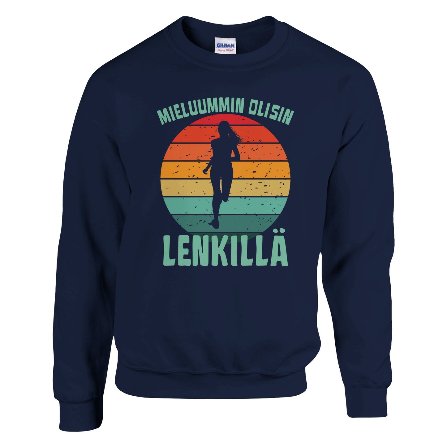 Mieluummin Olisin Lenkillä Naishahmo - Collegepaita - Mun Paita