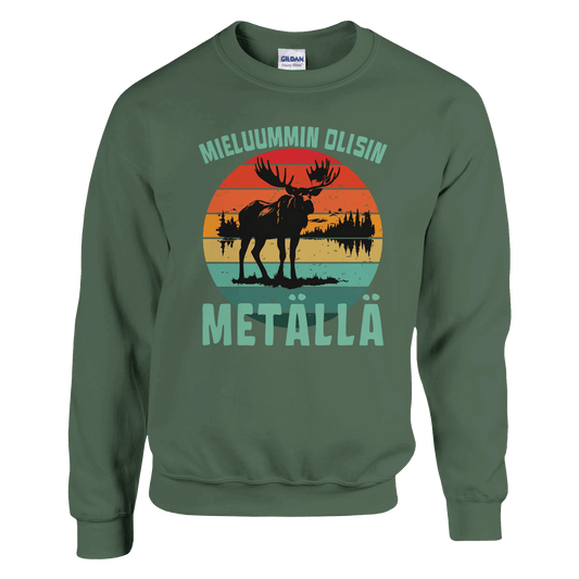 Mieluummin Olisin Metällä - Collegepaita - Mun Paita