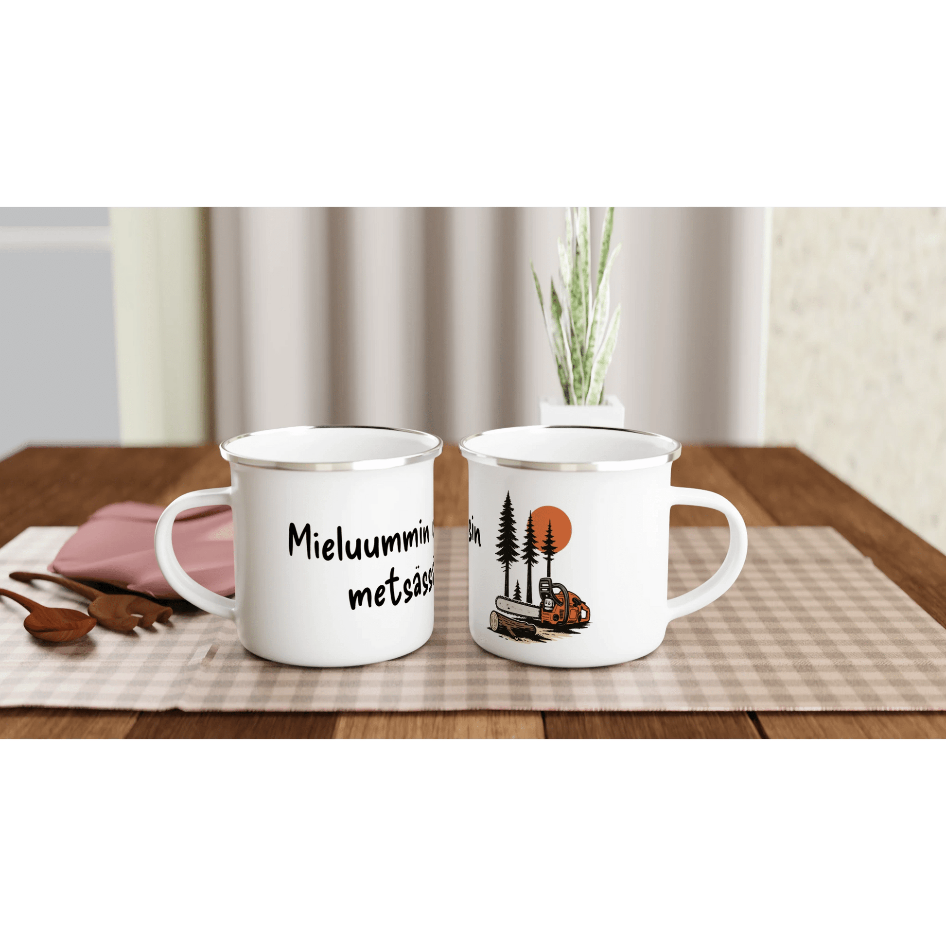 Mieluummin Olisin Metsässä - Emalimuki 3,5dl - Mun Paita