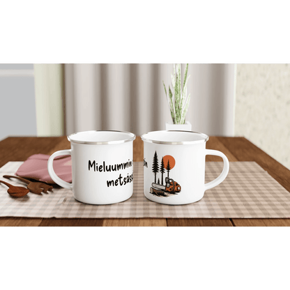 Mieluummin Olisin Metsässä - Emalimuki 3,5dl - Mun Paita