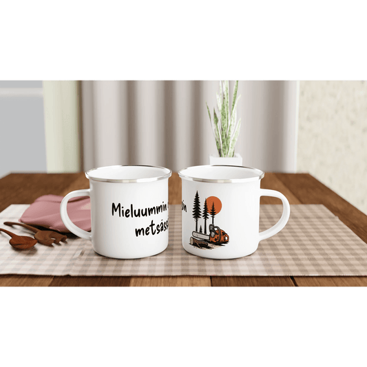 Mieluummin Olisin Metsässä - Emalimuki 3,5dl - Mun Paita