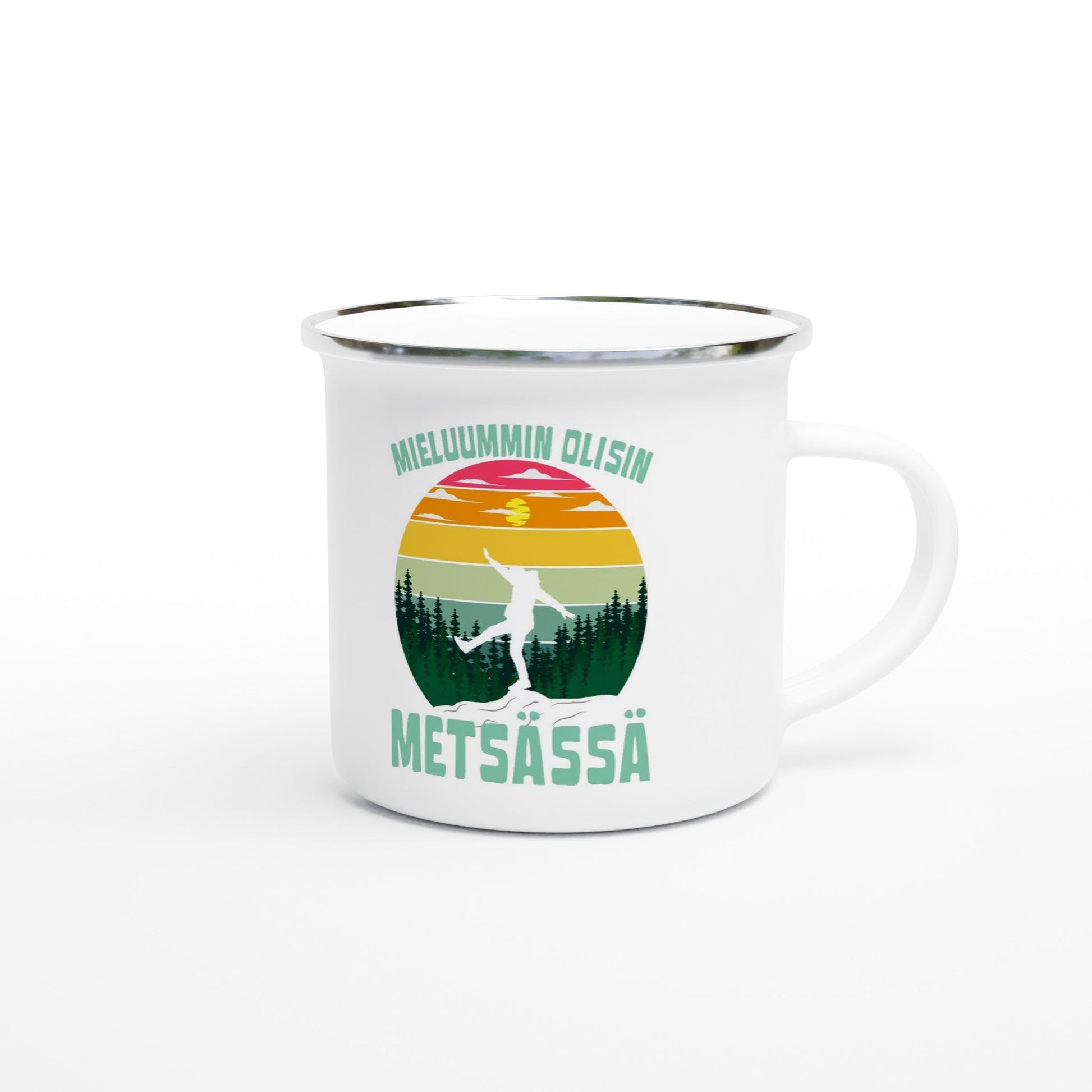 Mieluummin Olisin Metsässä - Emalimuki 3,5dl - Mun Paita
