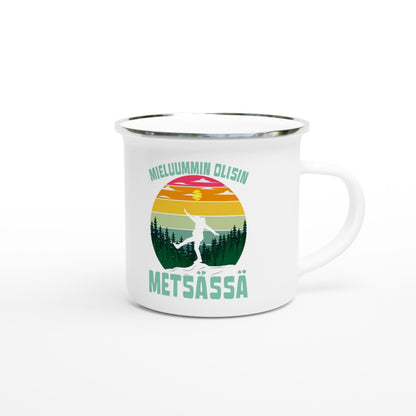 Mieluummin Olisin Metsässä - Emalimuki 3,5dl - Mun Paita