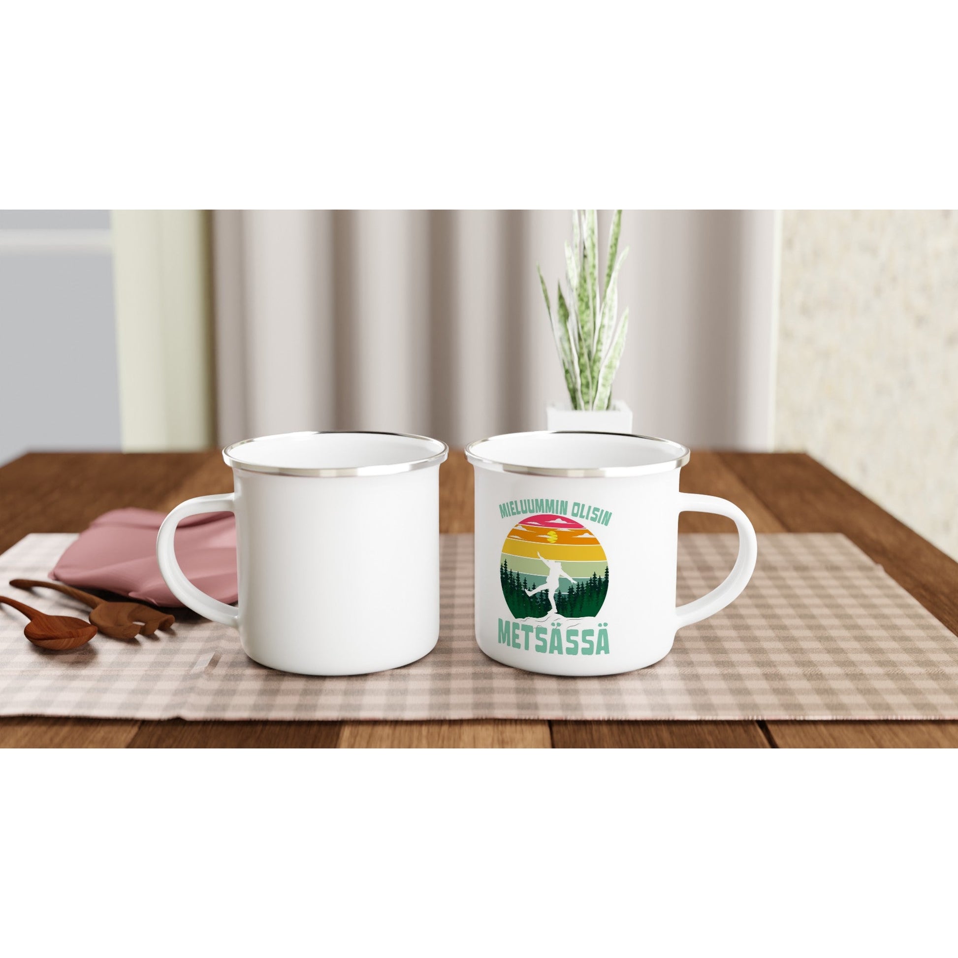 Mieluummin Olisin Metsässä - Emalimuki 3,5dl - Mun Paita