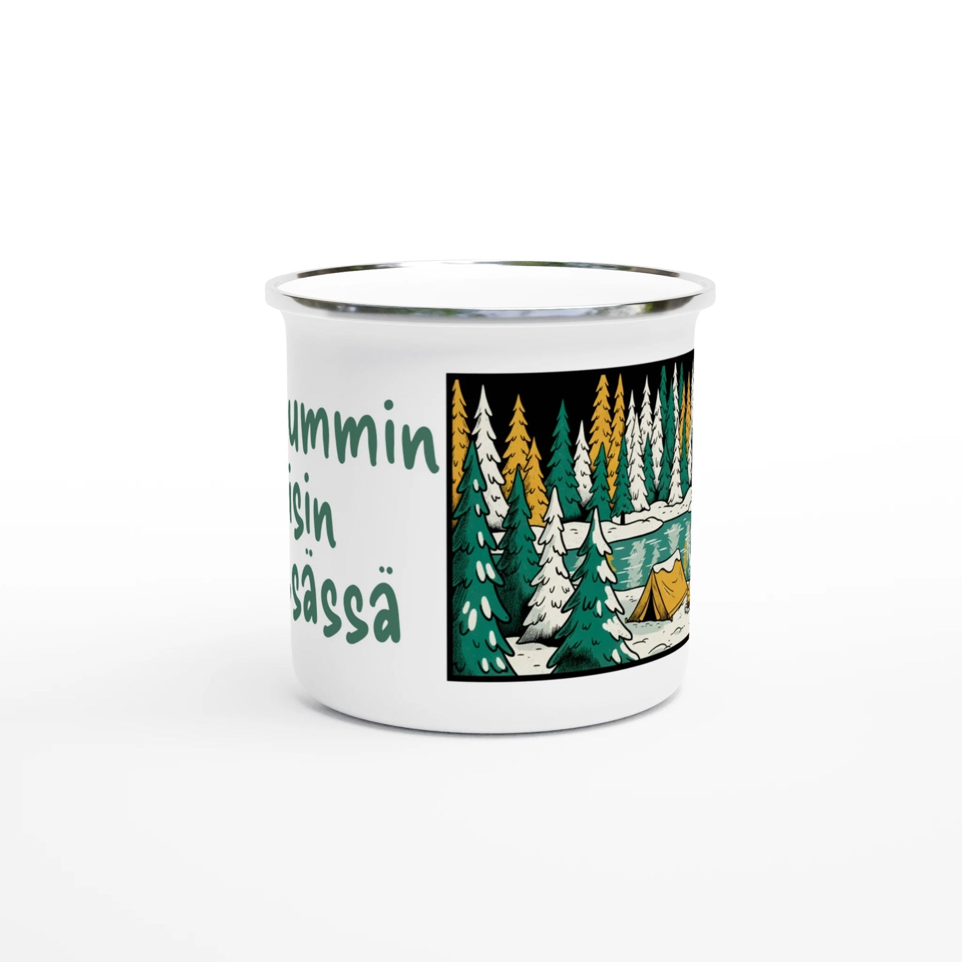 Mieluummin Olisin Metsässä - Emalimuki 3,5dl - Mun Paita