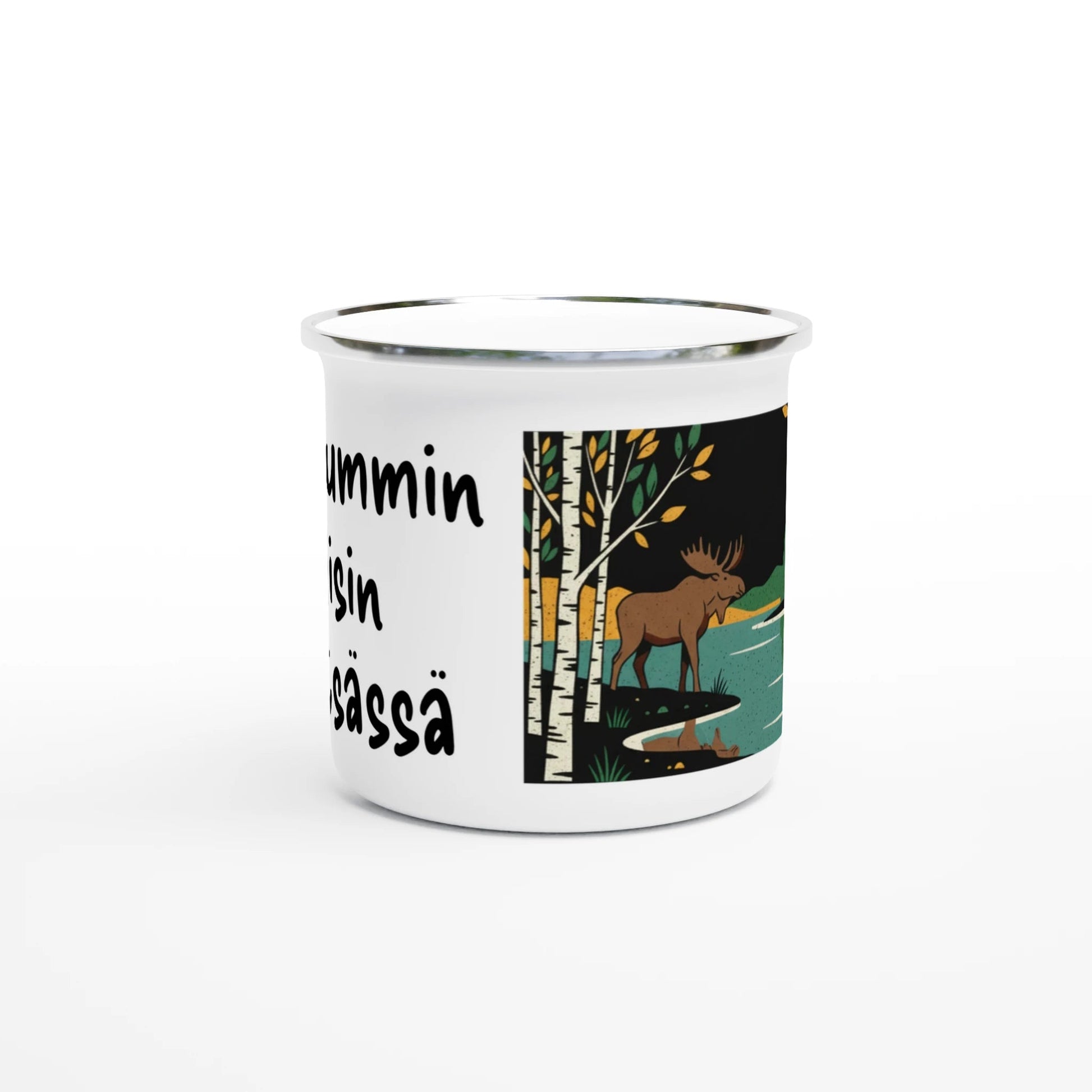 Mieluummin Olisin Metsässä, Hirvi - Emalimuki 3,5dl - Mun Paita