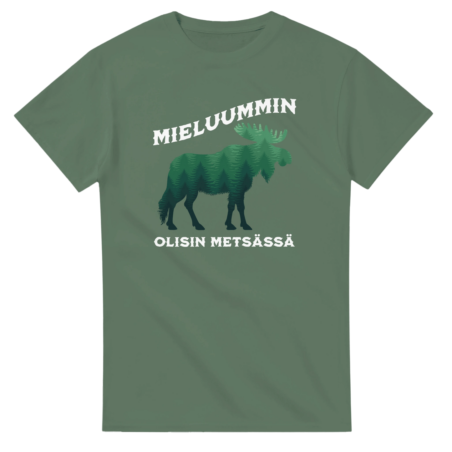Mieluummin Olisin Metsässä Hirvi v.2 - 3XL - 5XL T - paita - Mun Paita