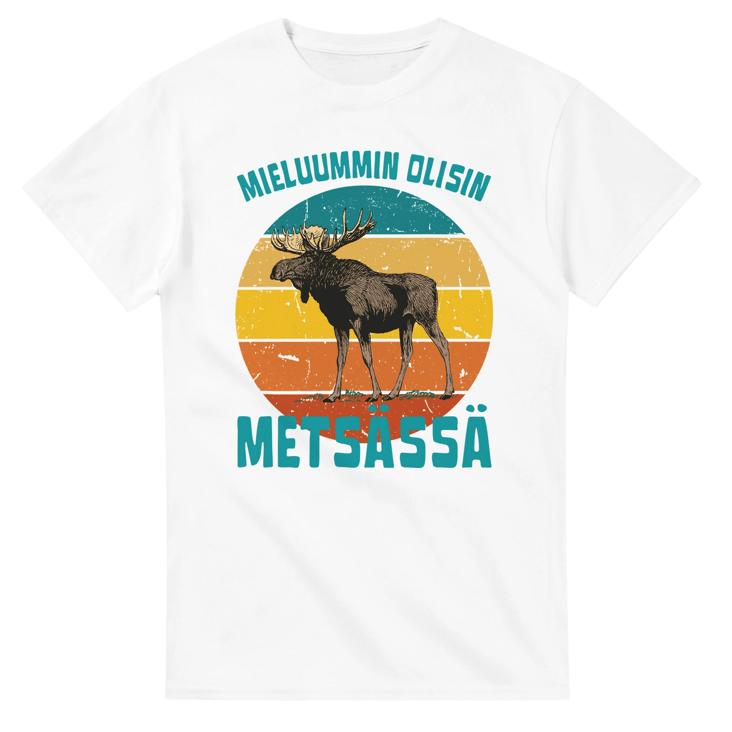 Mieluummin Olisin Metsässä Hirvi v.3 - 3XL - 5XL T - paita - Mun Paita