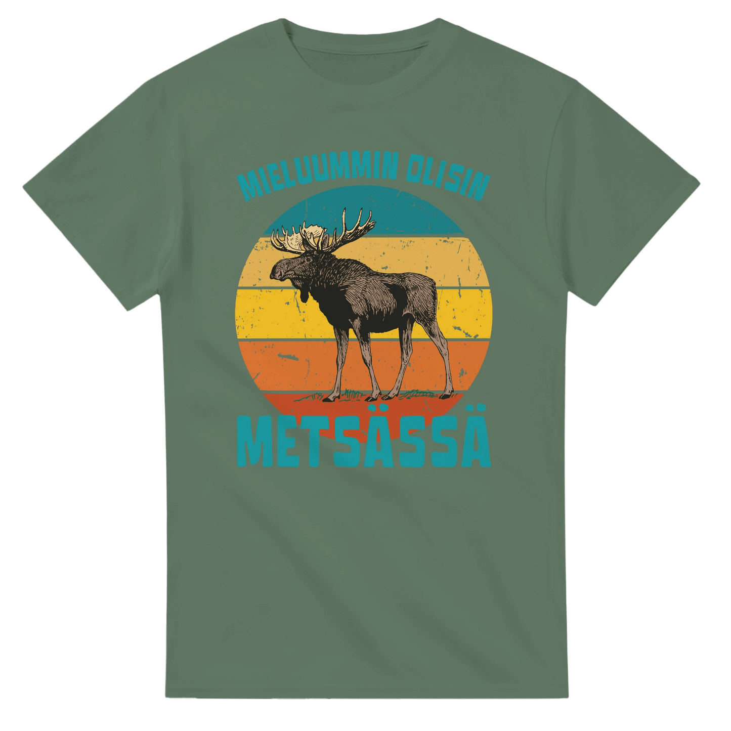 Mieluummin Olisin Metsässä Hirvi v.3 - 3XL - 5XL T - paita - Mun Paita