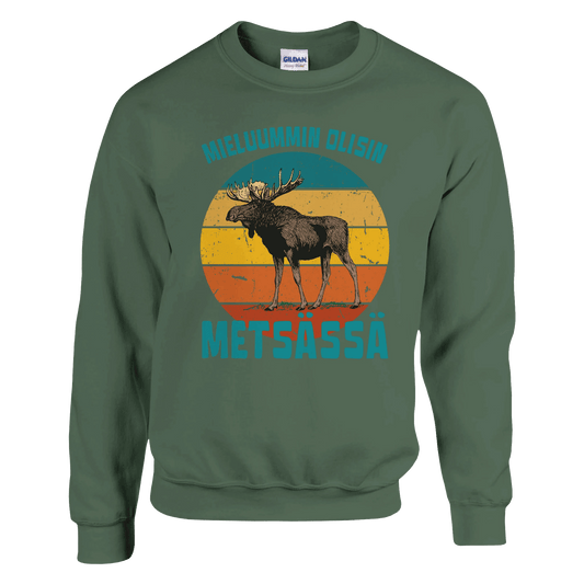 Mieluummin Olisin Metsässä Hirvi v.3 - Collegepaita - Mun Paita