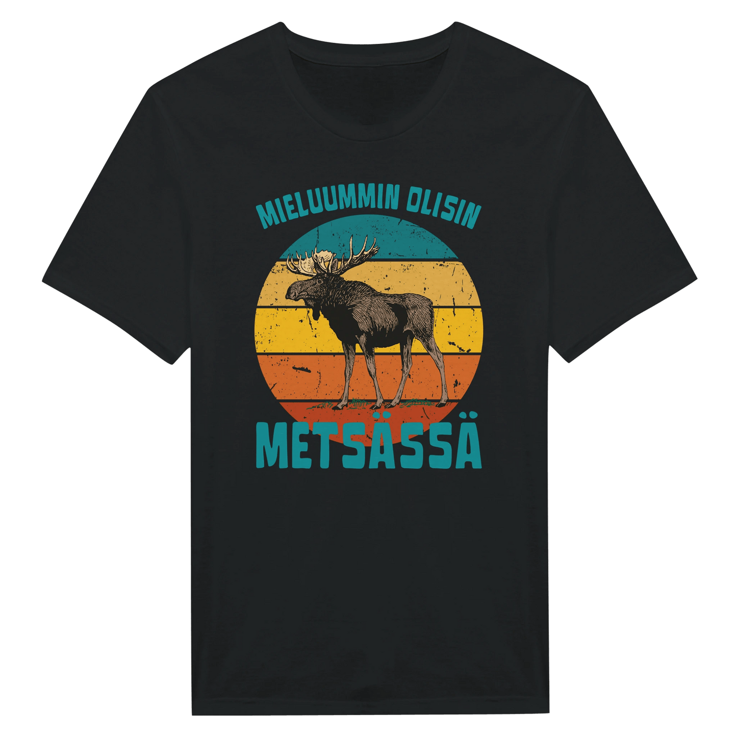 Mieluummin Olisin Metsässä Hirvi v.3 - Miesten T - paita - Mun Paita