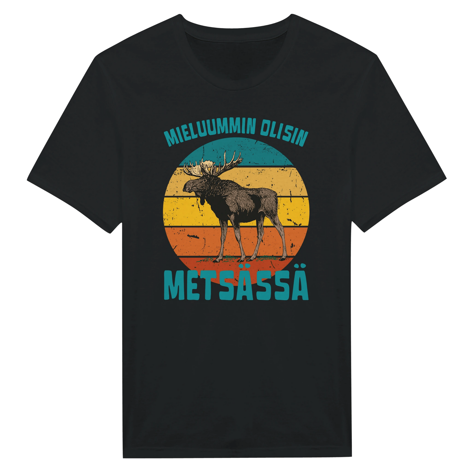 Mieluummin Olisin Metsässä Hirvi v.3 - Miesten T - paita - Mun Paita