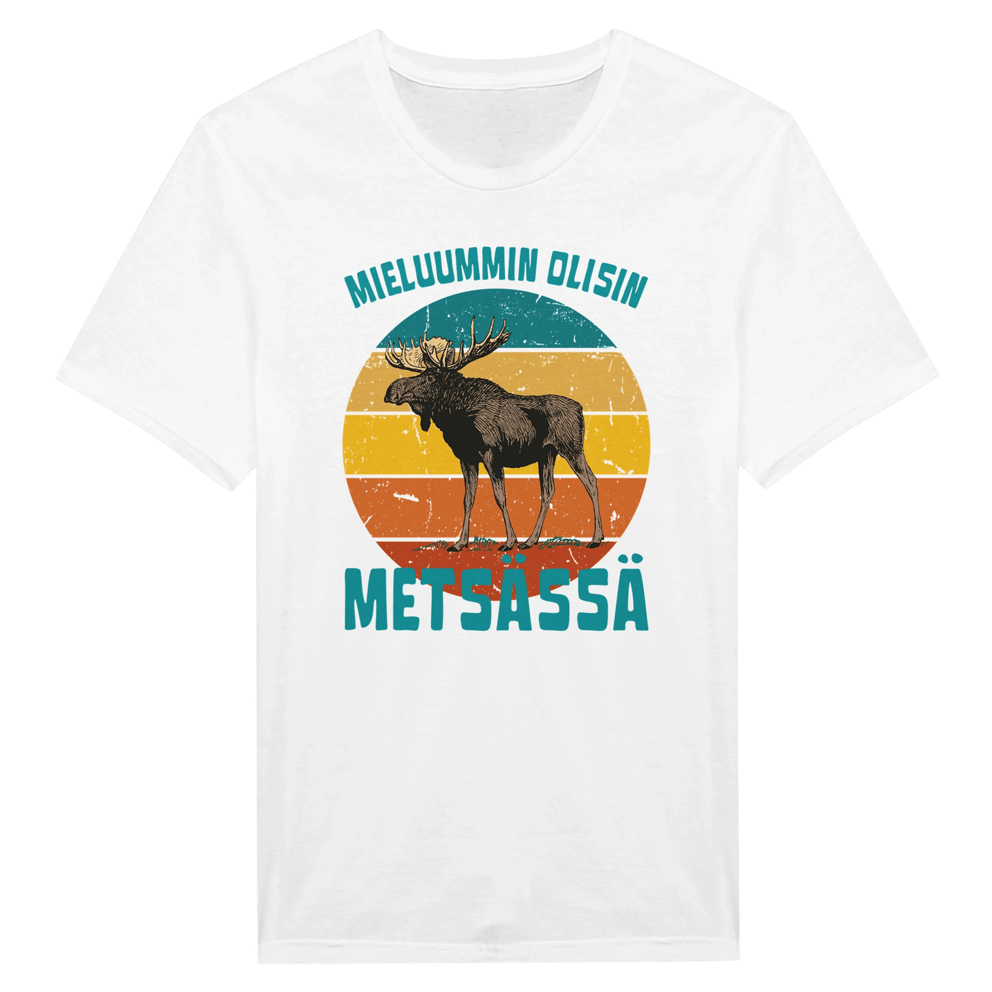 Mieluummin Olisin Metsässä Hirvi v.3 - Miesten T - paita - Mun Paita