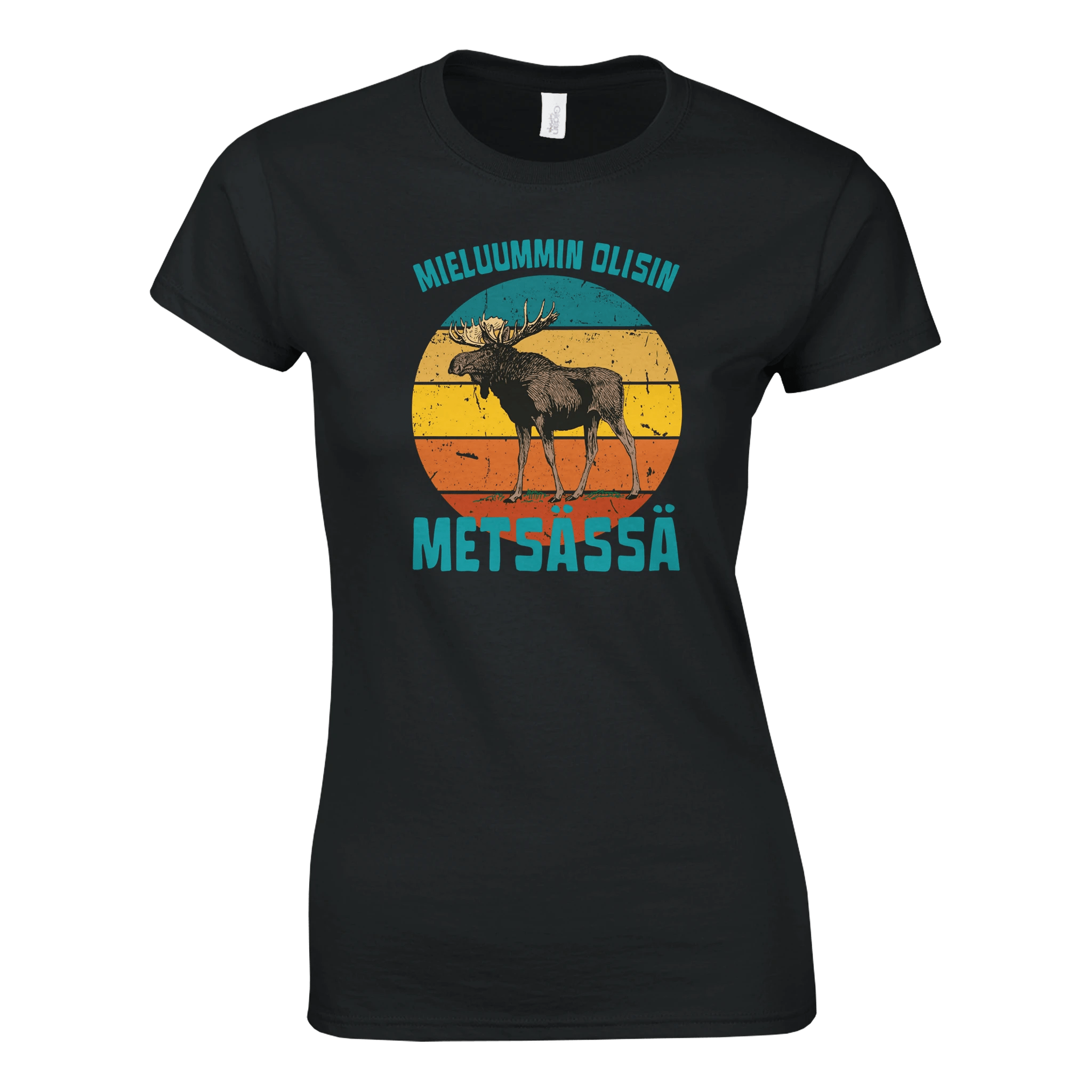 Mieluummin Olisin Metsässä Hirvi v.3 - Naisten T - paita - Mun Paita