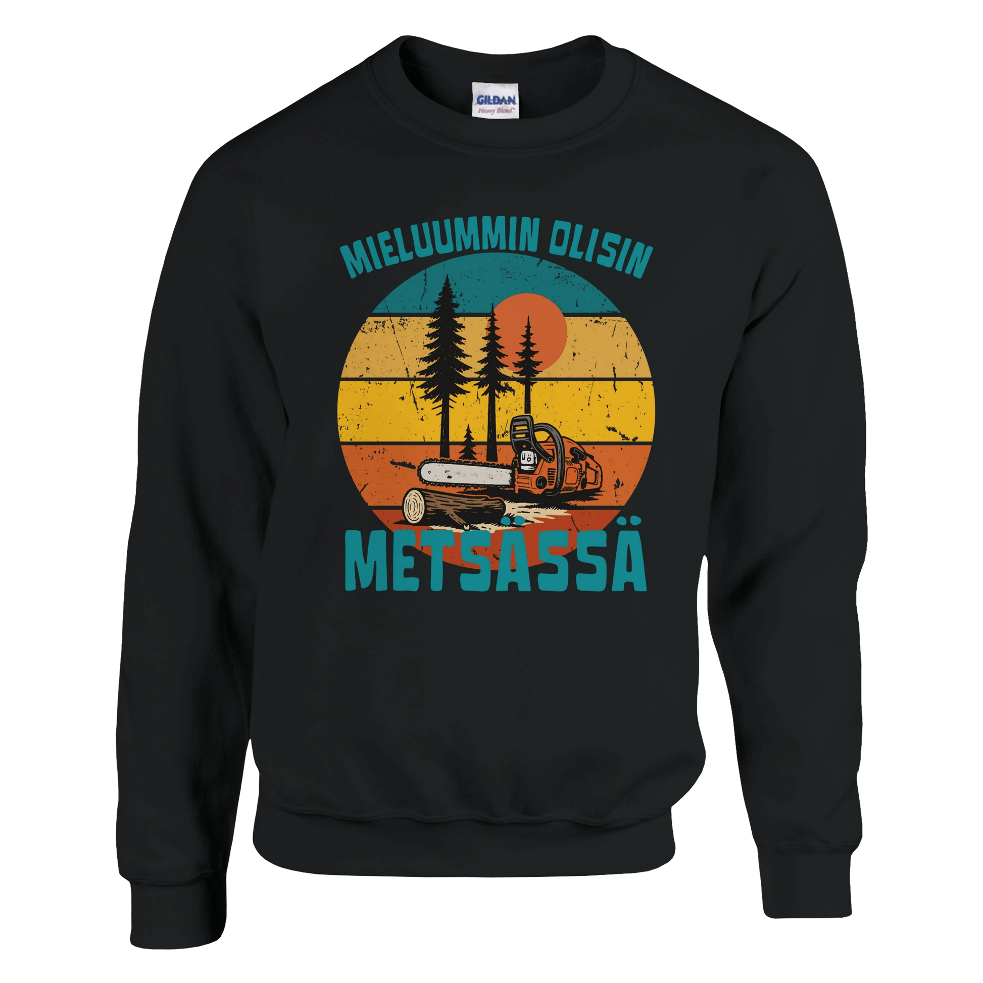 Mieluummin Olisin Metsässä, Saha - Collegepaita - Mun Paita