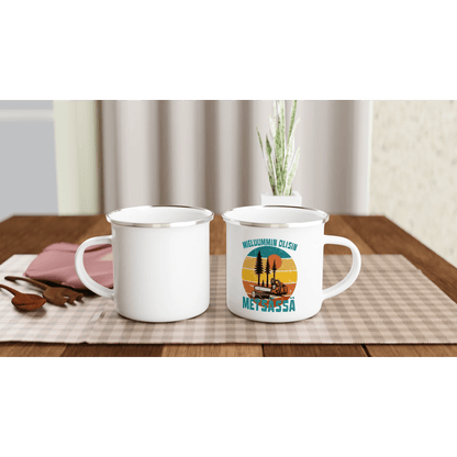 Mieluummin Olisin Metsässä, Saha - Emalimuki 3,5dl - Mun Paita