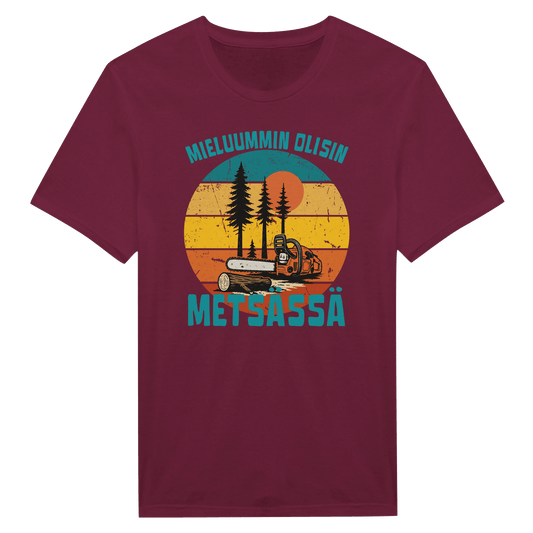 Mieluummin Olisin Metsässä, Saha - Miesten T - paita - Mun Paita