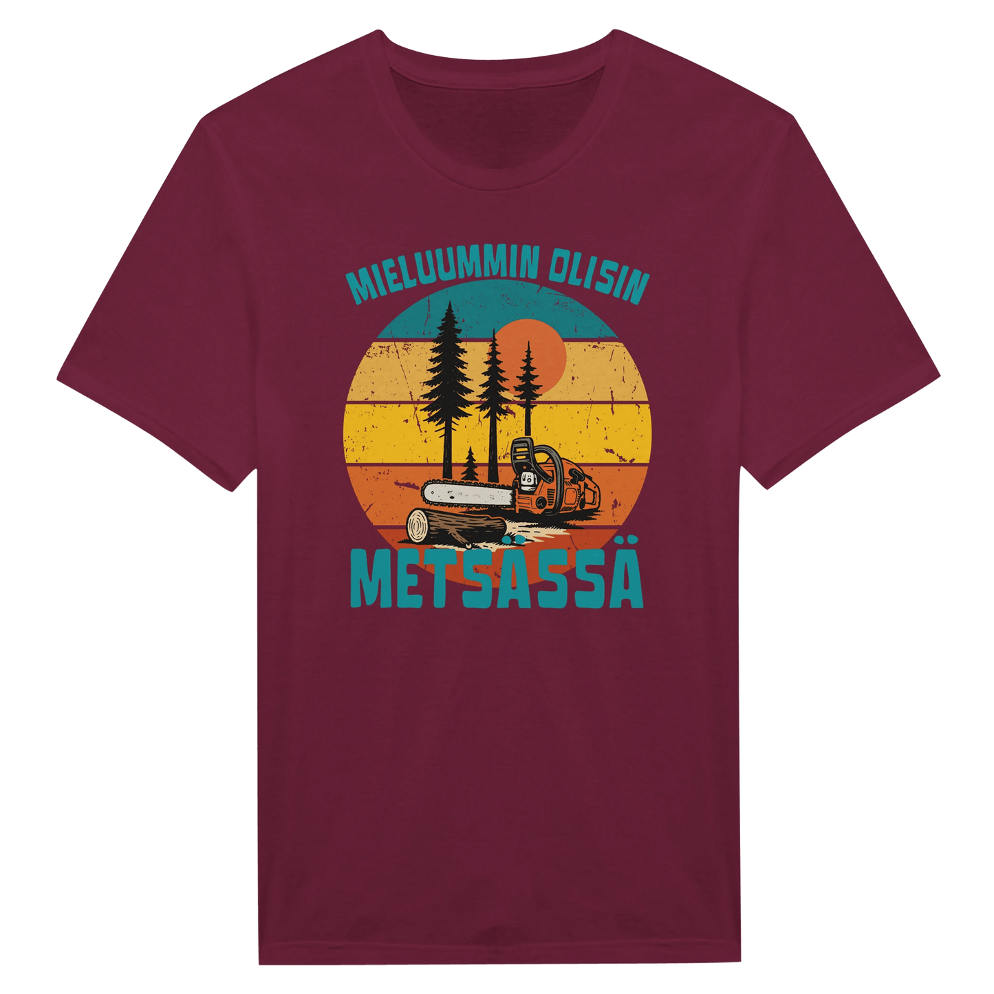 Mieluummin Olisin Metsässä, Saha - Miesten T - paita - Mun Paita