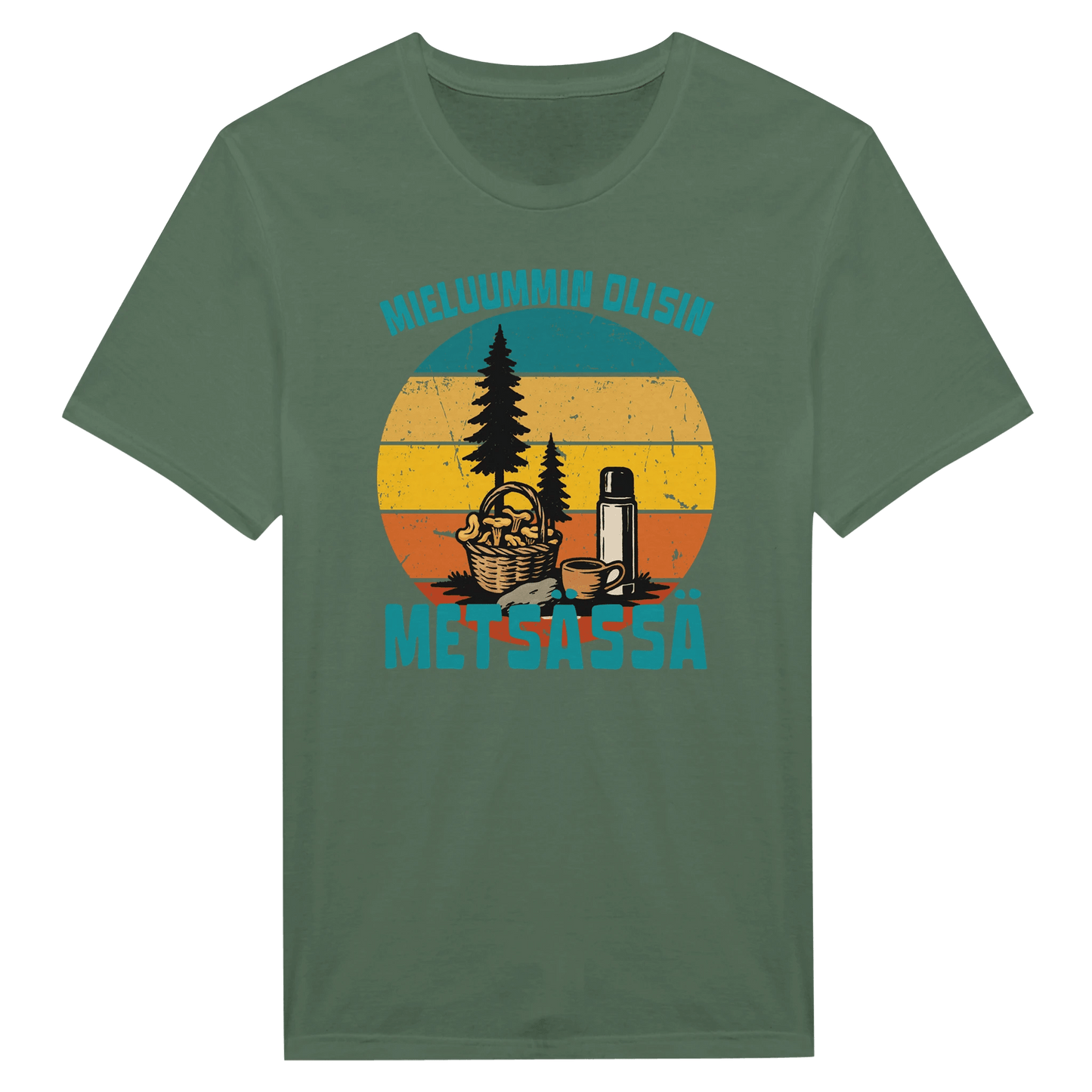 Mieluummin Olisin Metsässä Sienessä - Miesten T - paita - Mun Paita