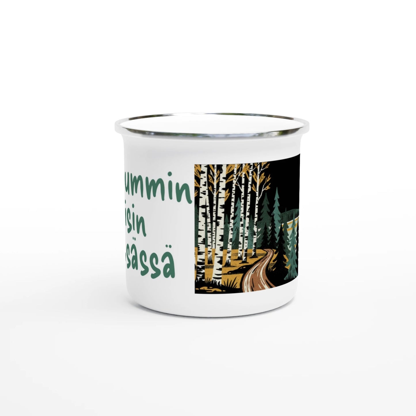 Mieluummin Olisin Metsässä Syksy - Emalimuki 3,5dl - Mun Paita