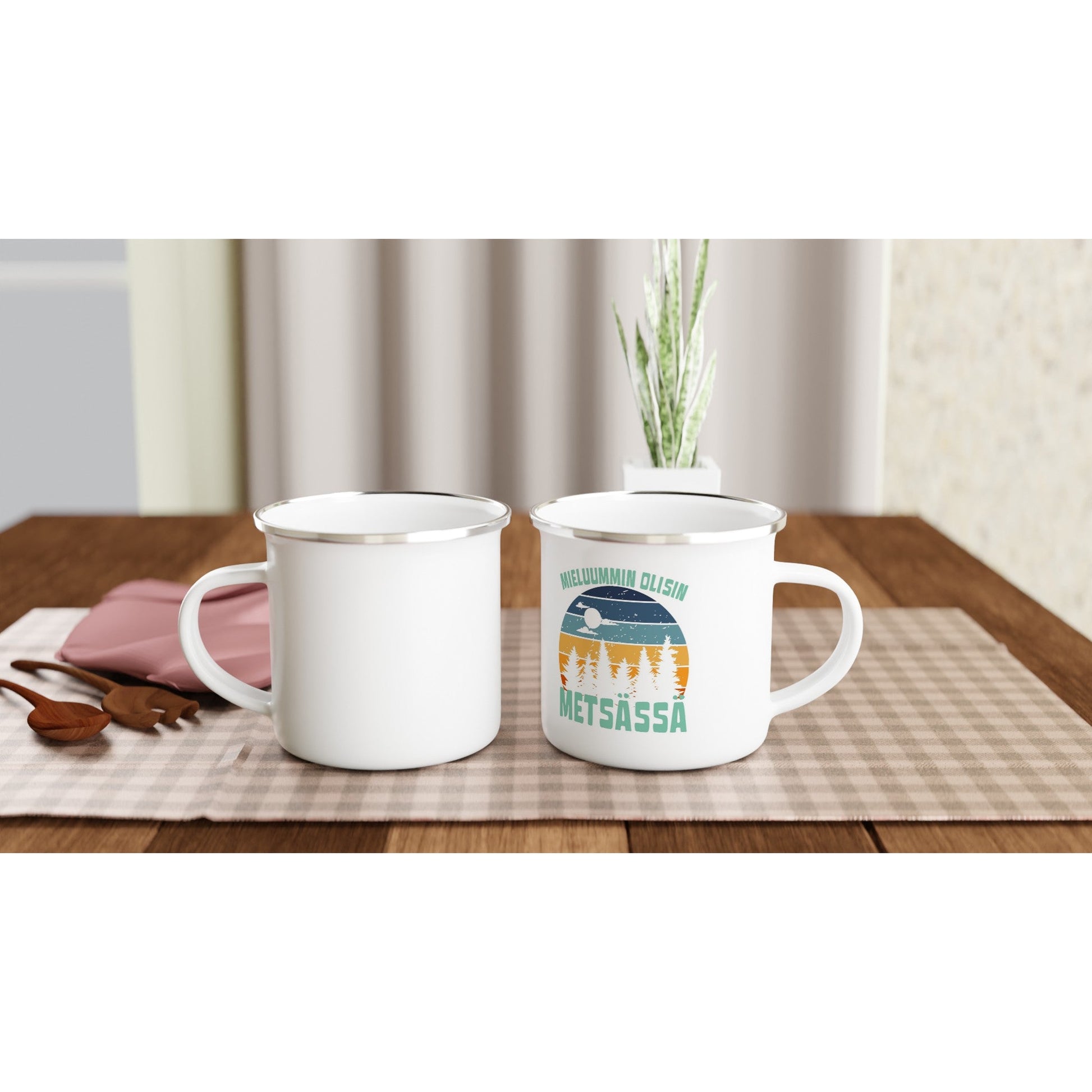 Mieluummin Olisin Metsässä v.2 - Emalimuki 3.5dl - Mun Paita