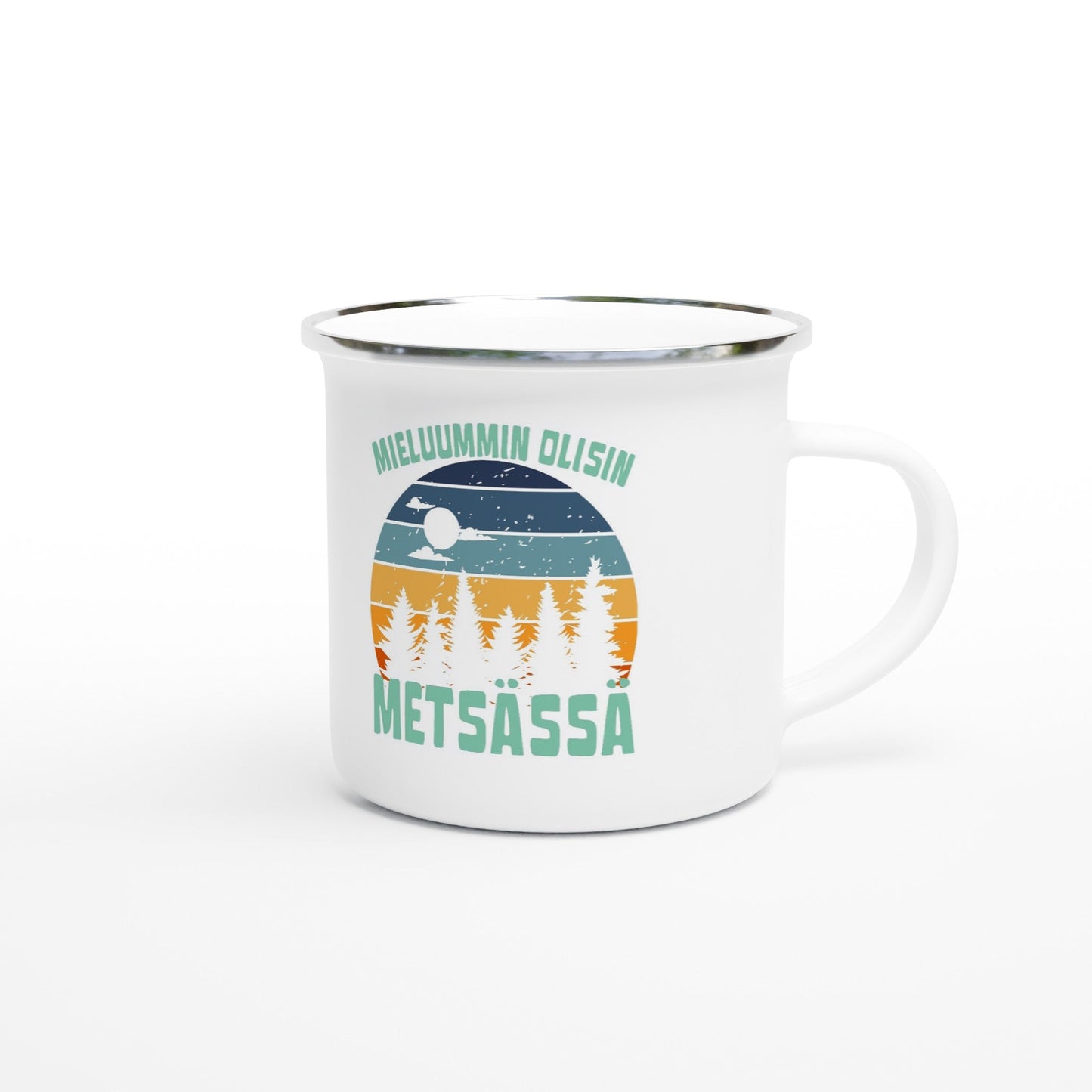 Mieluummin Olisin Metsässä v.2 - Emalimuki 3.5dl - Mun Paita