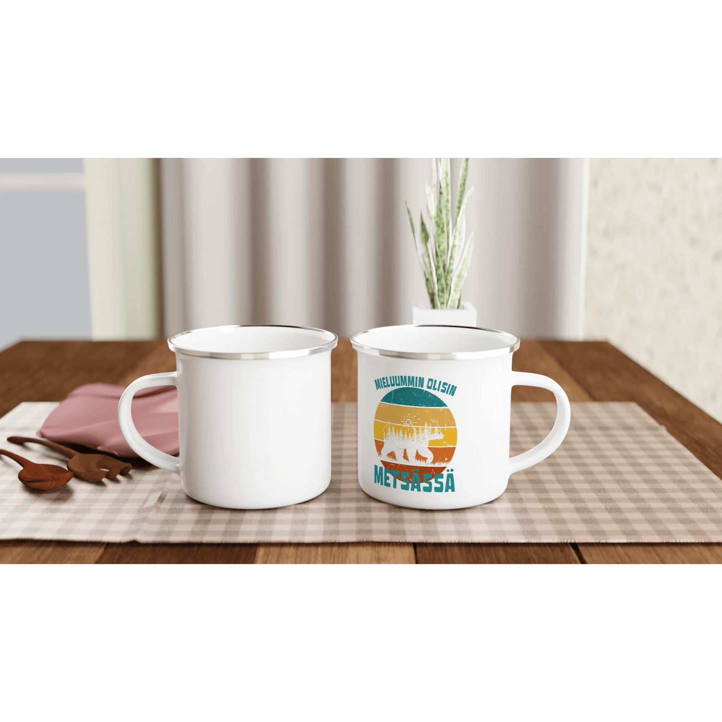 Mieluummin Olisin Metsässä v.7 - Emalimuki 3,5dl - Mun Paita