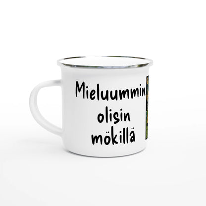 Mieluummin Olisin Mökillä - Emalimuki 3,5dl - Mun Paita
