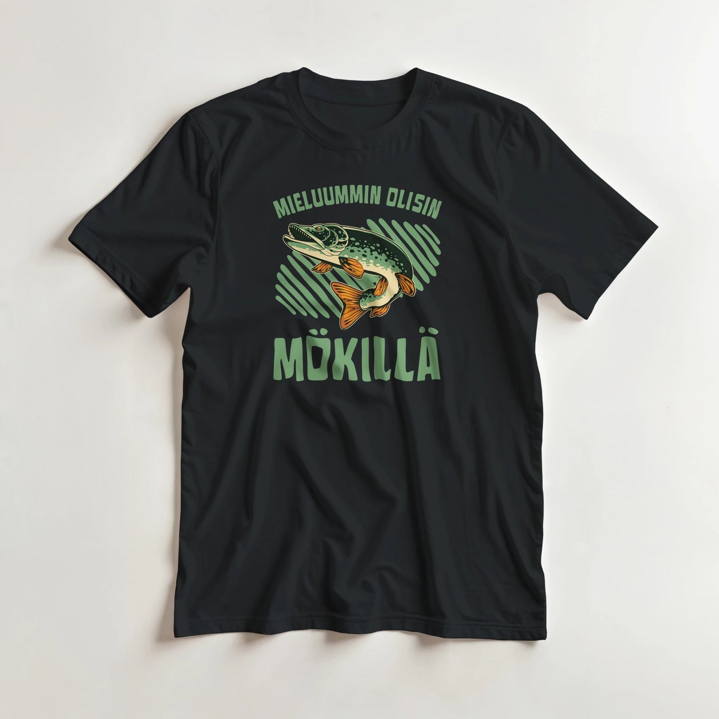 Mieluummin Olisin Mökillä, Hauki - 3XL - 5XL T - paita - Mun Paita