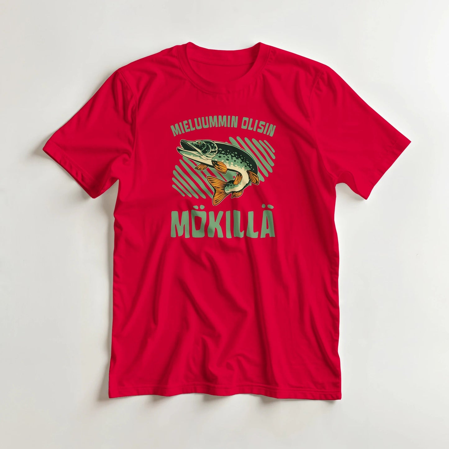 Mieluummin Olisin Mökillä, Hauki - 3XL - 5XL T - paita - Mun Paita