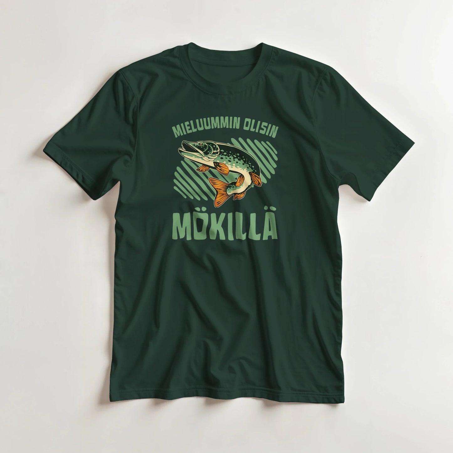 Mieluummin Olisin Mökillä, Hauki - 3XL - 5XL T - paita - Mun Paita