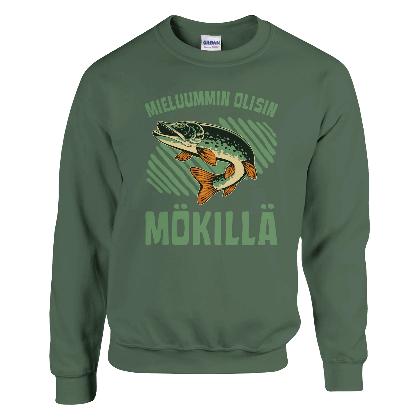 Mieluummin Olisin Mökillä, Hauki - Collegepaita - Mun Paita