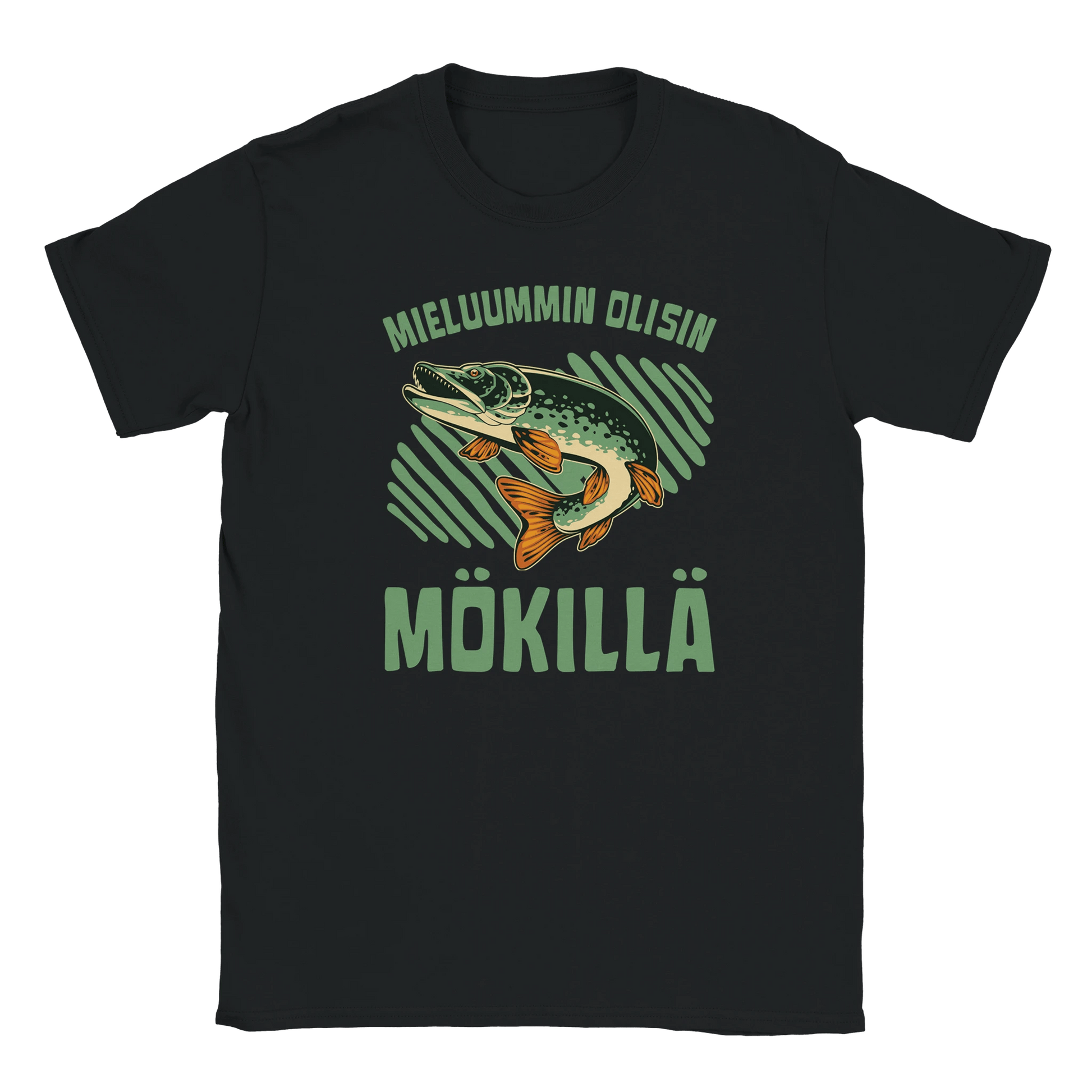 Mieluummin Olisin Mökillä, Hauki - Miesten T - paita - Mun Paita