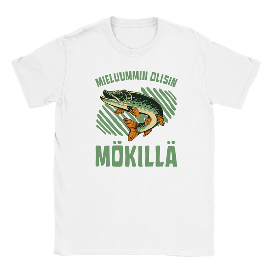 Mieluummin Olisin Mökillä, Hauki - Miesten T - paita - Mun Paita