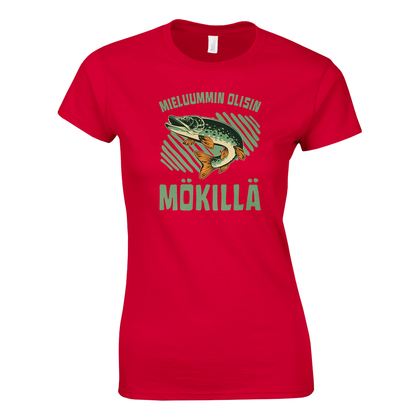 Mieluummin Olisin Mökillä, Hauki - Naisten T - paita - Mun Paita