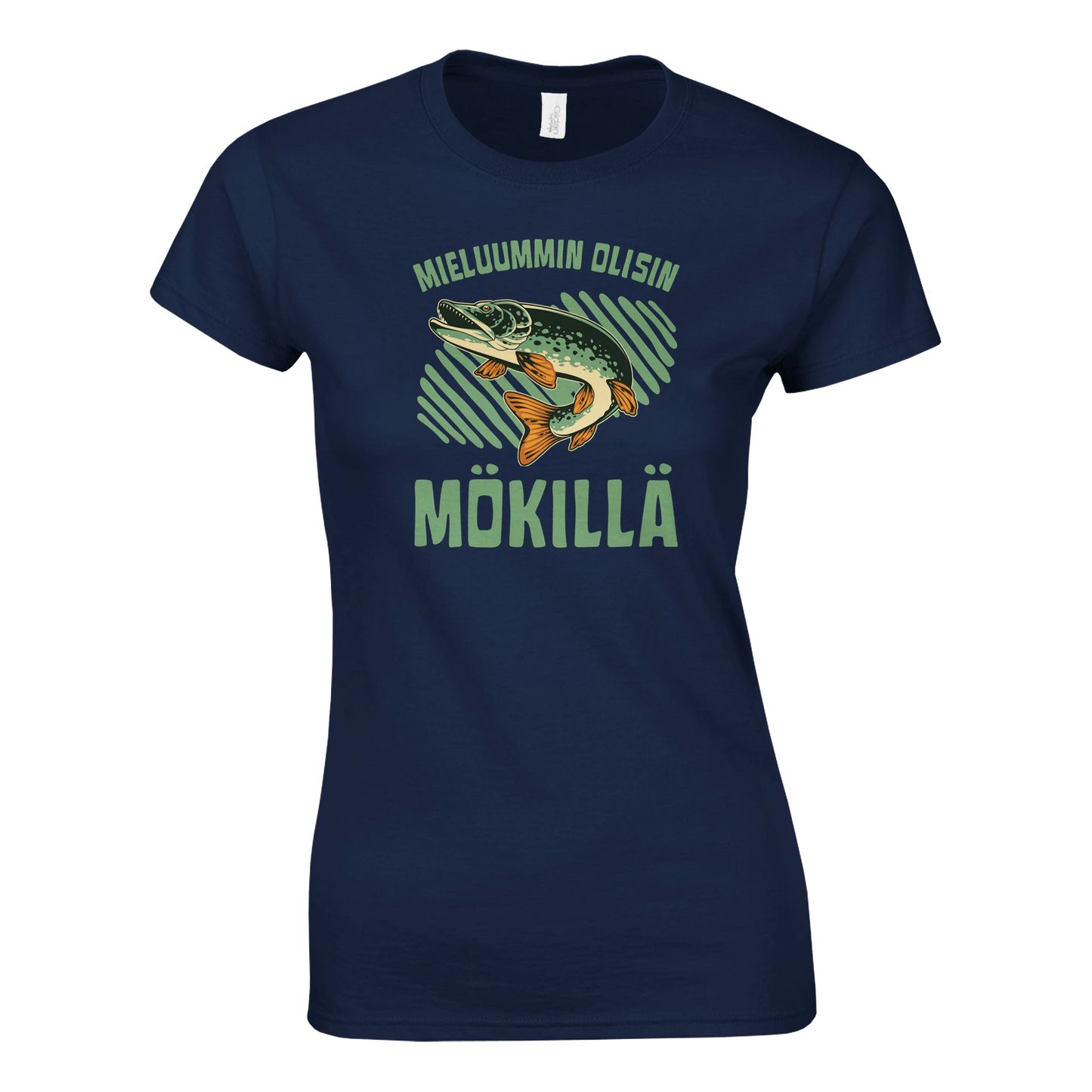 Mieluummin Olisin Mökillä, Hauki - Naisten T - paita - Mun Paita