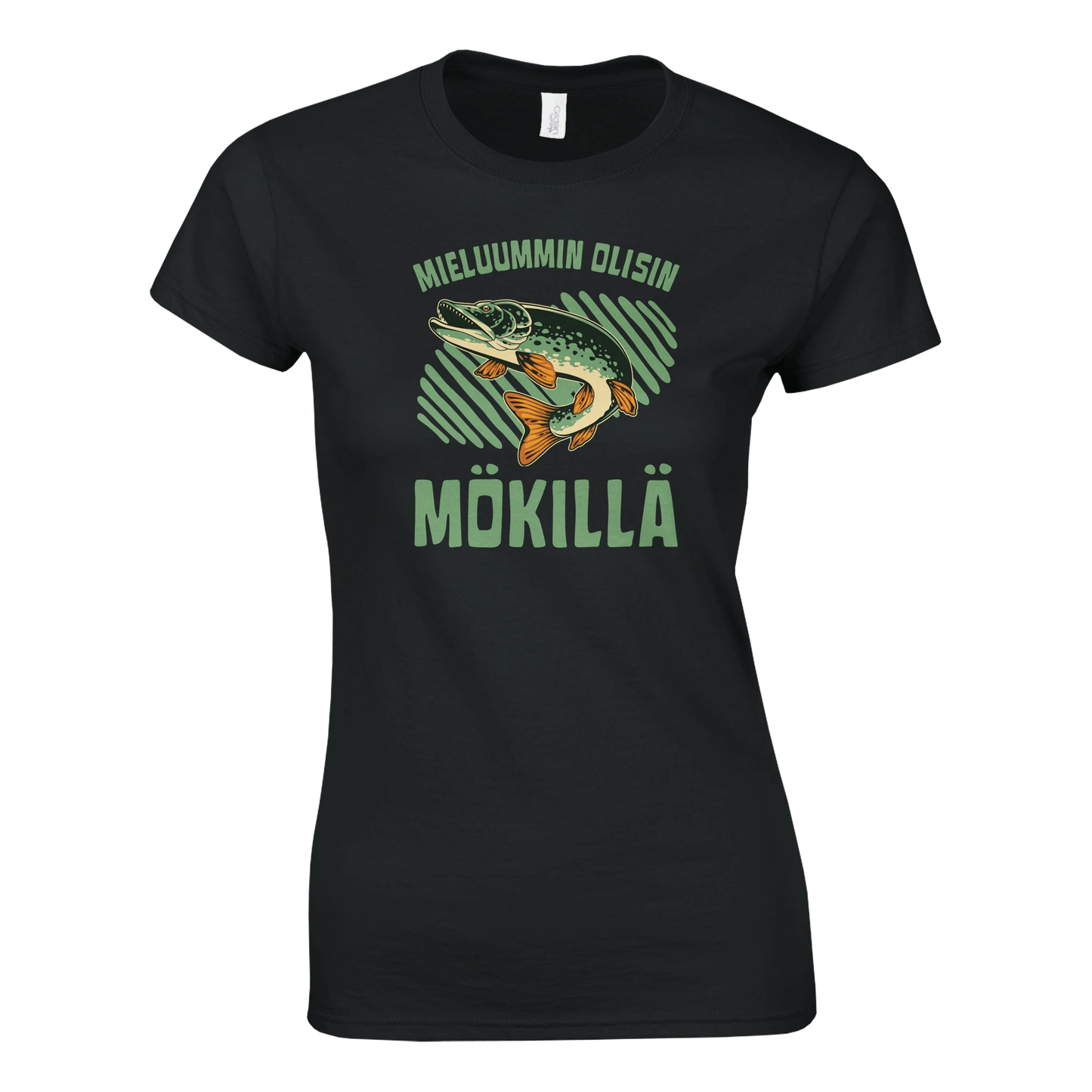 Mieluummin Olisin Mökillä, Hauki - Naisten T - paita - Mun Paita