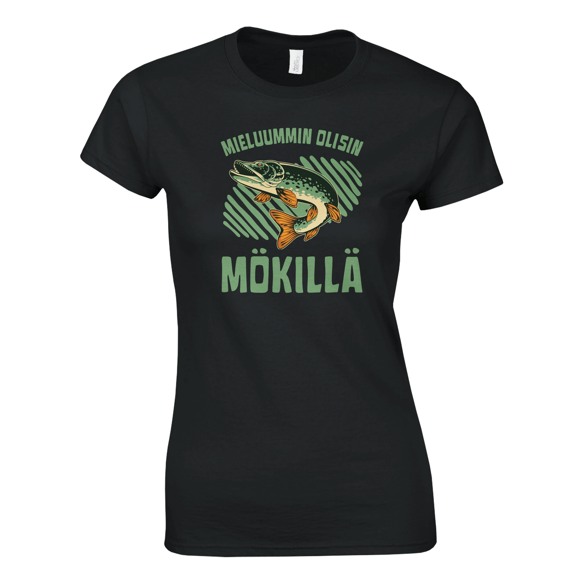 Mieluummin Olisin Mökillä, Hauki - Naisten T - paita - Mun Paita