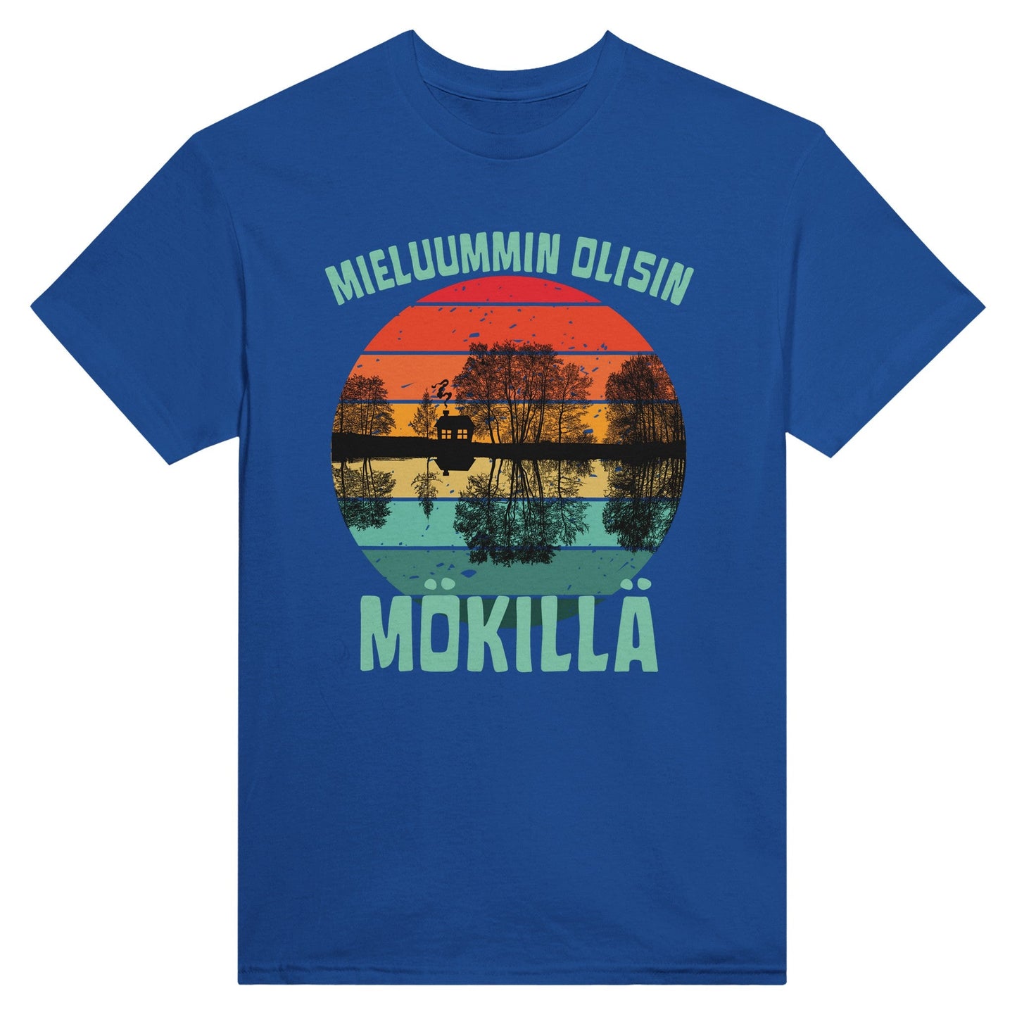 Mieluummin Olisin Mökillä Järvimaisema - 3XL - 5XL - Mun Paita