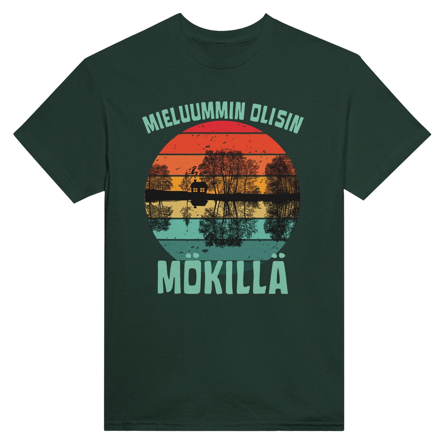 Mieluummin Olisin Mökillä Järvimaisema - 3XL - 5XL - Mun Paita