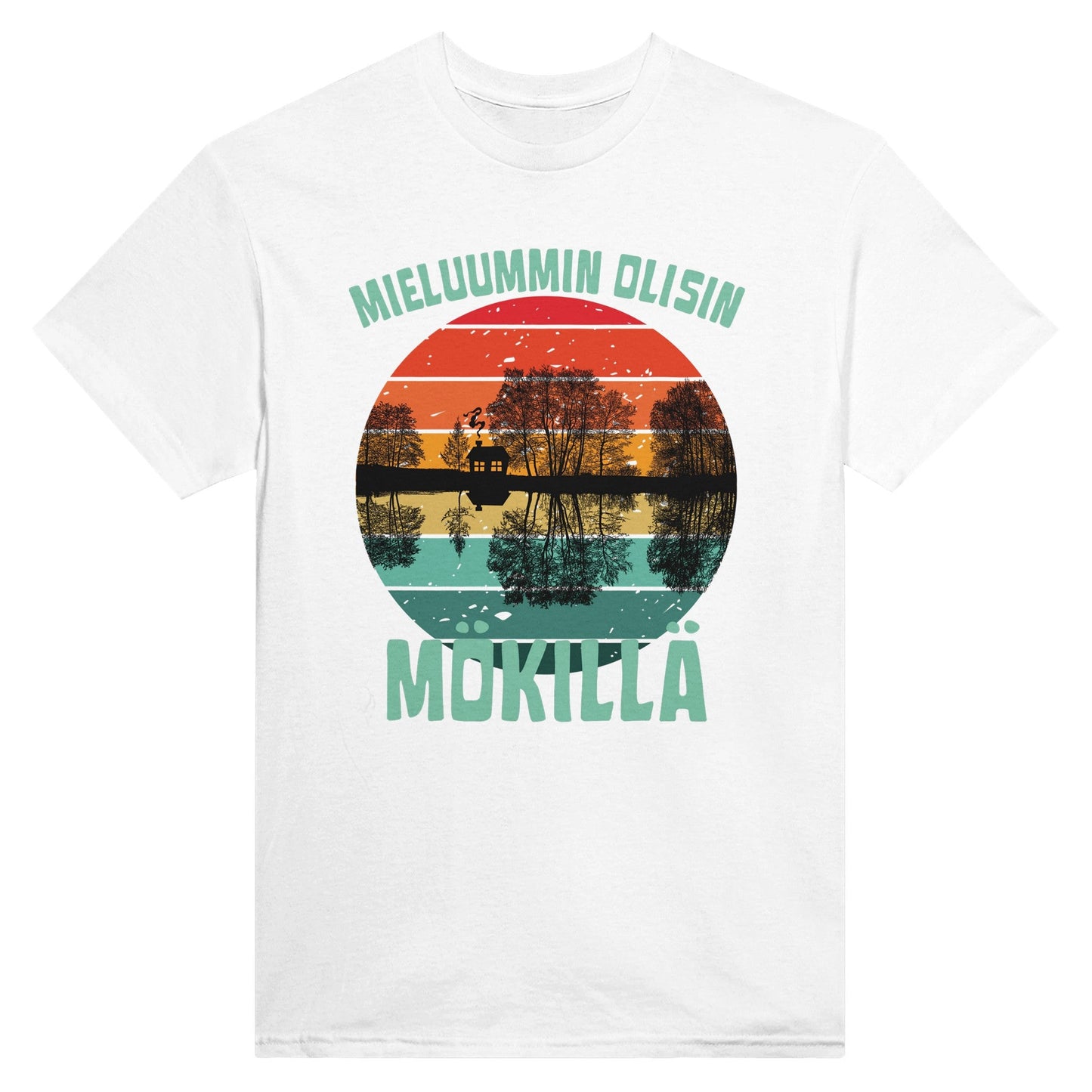 Mieluummin Olisin Mökillä Järvimaisema - 3XL - 5XL - Mun Paita