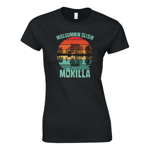 Mieluummin Olisin Mökillä Järvimaisema - Naisten T - paita - Mun Paita