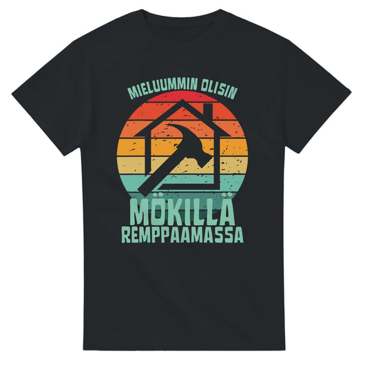 Mieluummin Olisin Mökillä Remppaamassa - 3XL - 5XL T - paita - Mun Paita