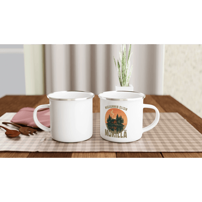 Mieluummin Olisin Mökillä Saaressa - Emalimuki 3,5dl - Mun Paita