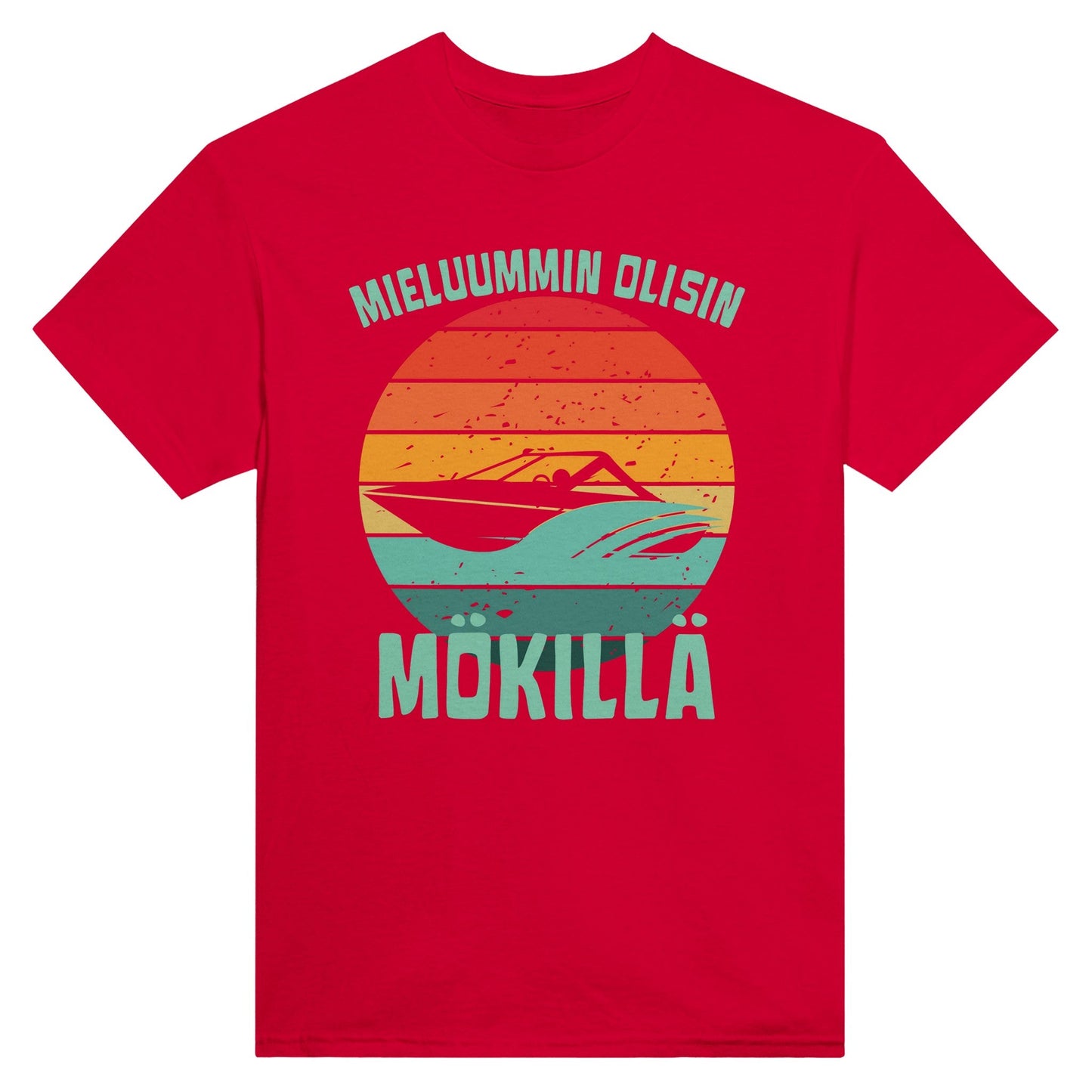 Mieluummin Olisin Mökillä Veneilemässä - 3XL - 5XL T - paita - Mun Paita